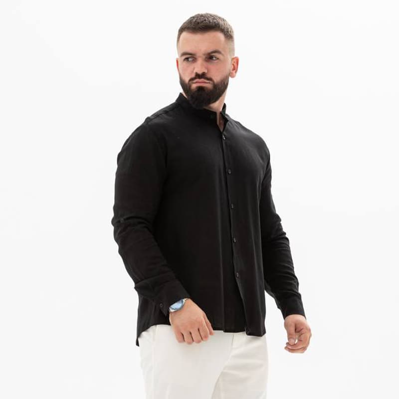 2 сорочки зі стійкою — стильний набір зі знижкою Black + Grey