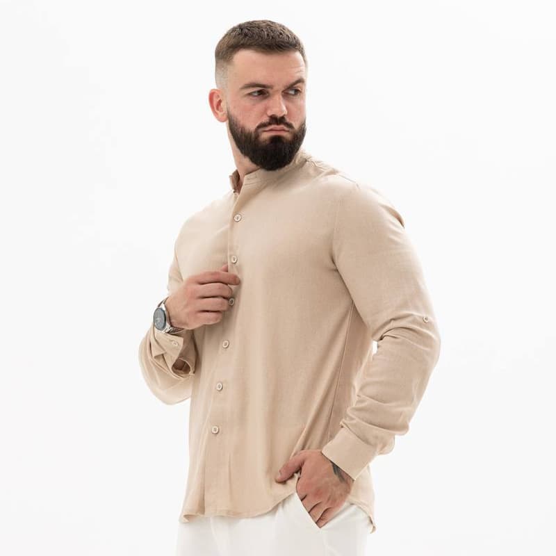 Базовий комплект для літа — сорочки зі стійкою Khaki + Beige